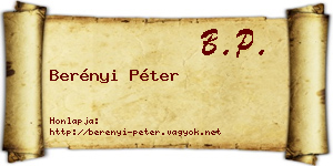 Berényi Péter névjegykártya