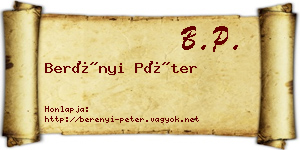 Berényi Péter névjegykártya
