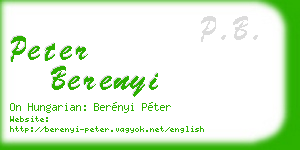peter berenyi business card